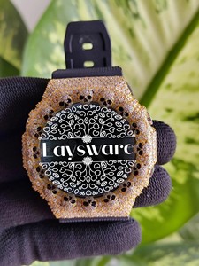 Montre de luxe haut de gamme en moissanite VVS, cadran bleu personnalisé, lunette sertie de diamants, montre pour homme style hip-hop - Product Image 1