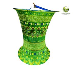 Lanterne en brocart artisanal du Vietnam du Nord-Ouest, lanterne suspendue en tissu ethnique, festival tribal Hmong, décoration de la maison, cadeau - Product Image 6