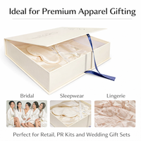 Boîte cadeau rigide en deux parties, personnalisée, de luxe, avec laminage mat et gaufrage, pour pyjamas, lingerie de mariée, chaussettes et vêtements de nuit de mariage