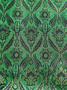Tela Brocada Floral Verde, Tejido Jacquard con Patrón Textil para Decoración del Hogar - Product Image 2