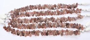 ลูกปัดมูนสโตนทรงลูกแพร์เจียระไน AAA Natural Chocolate Moonstone ขนาด 6x8 มม. ความยาว 8 นิ้ว ลูกปัดมูนสโตนทรงลูกแพร์เจียระไน - Product Image 2