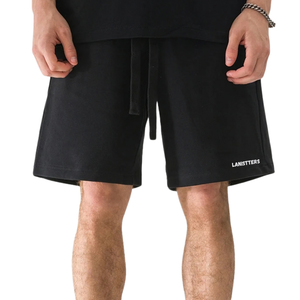 Shorts en molleton pour hommes, taille élastique, cordon de serrage, poches latérales, coupe décontractée, ourlet ouvert, personnalisable, vente en gros, fabricant OEM, fournisseur X - Product Image 3