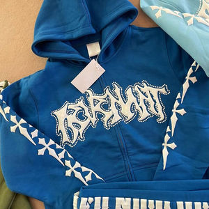 Chándal con Estampado Puff Estilo Urbano |   Conjunto de Sudadera con Capucha y Pantalones Deportivos de Diseñador |   Chándal Deportivo Personalizado con Logotipo OEM - Product Image 2