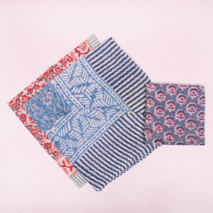 Handmade Cotton Block Printed <b>Square</b> <b>Scarf</b> Floral Bandana Ethnic Pattern Skin Friendly Unisex Accessory Spring Autumn Wear - Product Image 2