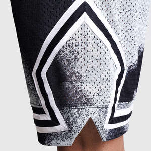 Nouveaux shorts de basket-ball personnalisés à séchage rapide pour l'été, à deux couches, en maille, avec poche zippée, brodés, côtelés, noir, blanc, bleu - Product Image 3