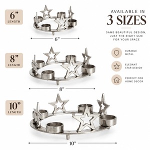 Portavelas de Plata al por Mayor, Soporte para Velas de Té, Centro de Mesa Navideño de 5 Copas, Decoración Rústica para el Hogar, Regalos para Festividades - Product Image 4