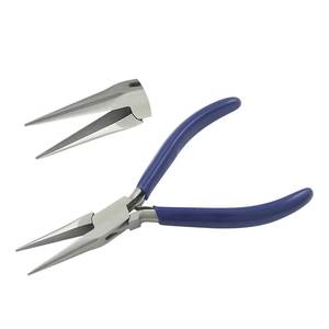140mm Stainless Steel Long Nose Plier <b>PVC</b> Handles Smooth Jaws Double Leaf Spring Circlip Wire Stripper Jewelry Making DIY Crafts - Product Image 1