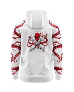 Fabricant OEM de streetwear : Sweats à capuche coupe et couture blanc et bleu ciel, 500 GSM, coupe ample, épaules tombantes - Product Image 2