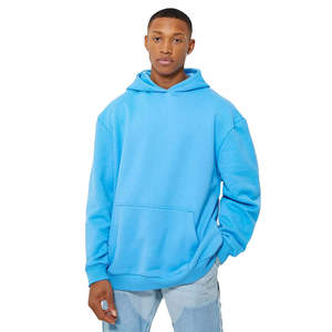 High Quality Custom Oversized Heavyweight Cotton Fleece Men's <b>Hoodie</b> <b>Plain</b> Blank Streetwear Unisex Loose Fit Pullover Sweatshirt - Product Image 1