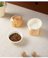 Bol incliné ergonomique pour chat et chien, mangeoire en céramique à bord biseauté avec base antidérapante pour chiens/chats actifs