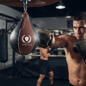 Ballon de boxe en cuir durable pour l'entraînement physique, la pratique du punching rapide, hauteur réglable, construction robuste, utilisation en salle de sport ou à domicile - Product Image 4