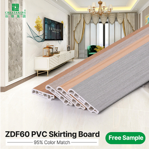 Battiscopa Industriale in WPC PVC da 60mm con Chiodi, <span class=keywords><strong>Adesivo</strong></span> per Pavimenti, Battiscopa Personalizzato per Cucina - Product Image 1