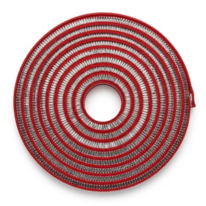 ริบบิ้นลายทางสีแดงเงินเมทัลลิกขนาด 25 มม. ของบริษัทนีลกามัล อินดัสทรีส์ ริบบิ้นตกแต่งแบบทอซารีสำหรับเสื้อผ้าและบรรจุภัณฑ์ - Product Image 4