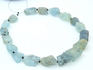 Aquamarine Blue Rough Tumble Nugget 8Inch Strand 10-15MM Long Approx Wholesaler Supplies Natural <b>Stone</b> for Jewelry Making - Product Image 5