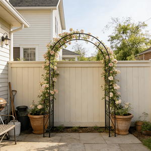 Arco da Giardino in Metallo W55 X H94.5, Pergola per Piante Rampicanti e Supporto per Rose, Recinzione e Cancelli - Product Image 5