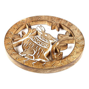 Eco Friendly Rabbit Wooden <b>Trivets</b> for Hot Pots and Pans Mango <b>Wood</b> Tea Pot Holders Hot Pads Modern Kitchen Countertop Decor Use - Product Image 1