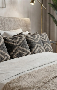 Housses de coussin géométriques neutres, lot de 4, faites à la main en laine, jute et coton, style bohème, pour canapé, lit, décoration intérieure - Product Image 6