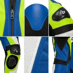 Combinaison en cuir personnalisée pour la course moto, vêtements de piste OEM, bottes de moto, gants de moto, fournisseur B2B en gros - Product Image 6