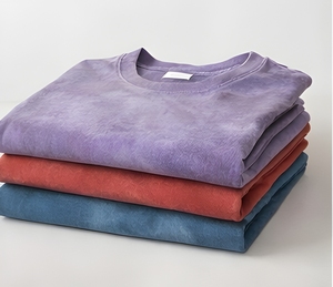 T-shirt Oversize en Molleton French Terry Délavé Effet Pierre 240 GSM Coton Lourd Impression Sérigraphique Style Décontracté Streetwear Fournisseur - Product Image 4