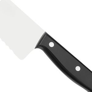 Cuchillos de chef con hoja de 250 mm, filo dentado y mango negro con tres remaches para cortar pan y preparar alimentos diariamente en la cocina. - Product Image 6