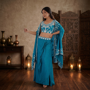 Trending Embroidered Dress Set With <b>Shrug</b> For Wedding And Festival For <b>Women</b> Traditional Indian Wear - Product Image 1