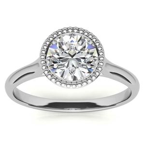 Round Cut Moissanite <b>Ring</b> 925 Sterling <b>Silver</b> White Gold Plated Luxury <b>Solitaire</b> Engagement <b>Ring</b> Bridal Wedding Gift for Her - Product Image 1