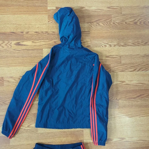 Survêtement respirant personnalisé avec logo, style vintage, RN88387 CA40312, rayures bleues et rouges - Product Image 4