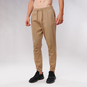 Pantalones Jogger de Punto con Detalle de Costura Overlock para Hombre, Duraderos, de Algodón Pesado, Estilo Loungewear, con Abertura de Pierna Acanalada - Product Image 1