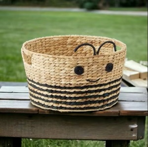 Ecowoodies Handmade Eco Friendly Rattan Wicker Traditional Glossy Finish Kids <b>Storage</b> <b>Basket</b> Living Room Single Tier <b>Toy</b> <b>Storage</b> - Product Image 1