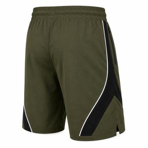 Pantalones Cortos Deportivos Casuales de Lona Verde Oliva para Hombre con Rayas Laterales, Cierre con Cordón, Secado Rápido, Teñido Liso, Corte Bermuda, MOQ Bajo - Product Image 3