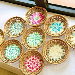 New Style Rattan Cup <b>coaster</b> Pad Drinking Teacup Small Decorative Placemat <b>coaster</b> Original From Vietnam - Product Image 6