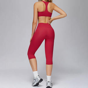 2026 Yoga Fitness Workout Gym Active Custom Logo Sports Bra With Flare Leggings <b>Set</b> for Woman - Product Image 6