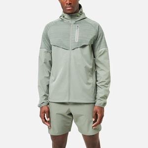 Ensemble coupe-vent décontracté à capuche pour homme OEM 2026 de haute qualité, 100 % coton, écologique et respirant, ensemble court coupe-vent - Product Image 2