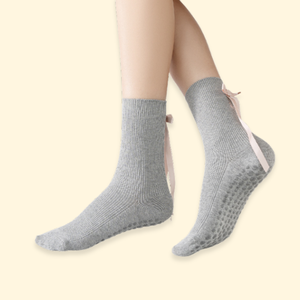 Spring Eco-Friendly Women Crew Cotton <b>Running</b> <b>Socks</b> Quick Dry Breathable Quiet Noise Spandex Reduction Silicone Grip Logo Custom - Product Image 1