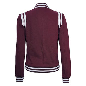 แจ็คเก็ตวาร์ซิตี้ผู้หญิง น้ำหนักเบา ผ้าฟลีซนุ่ม สไตล์เบสบอลสำหรับนักเรียนมัธยมปลาย แจ็คเก็ตบอมเบอร์ผู้หญิง สไตล์ลำลอง เสื้อคลุมทันสมัย - Product Image 3