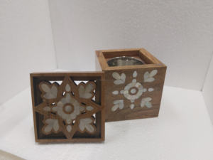 Quemador de incienso Bakhoor de madera con incrustaciones, Mabkhara árabe, quemador de Oud Bakhoor, decoración para el hogar con fragancia. - Product Image 2