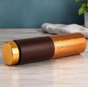 Authentic Copper Water Bottle Ayurvedic Wellness Portable Travel <b>Drinkware</b> Oriental Design Pure Reusable Eco Friendly - Product Image 5
