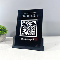 Porta Códigos QR Acrílico Negro Personalizado, Ecológico, Antioxidante, Art Deco, Portátil, Reutilizable, Letrero de Mesa Personalizado