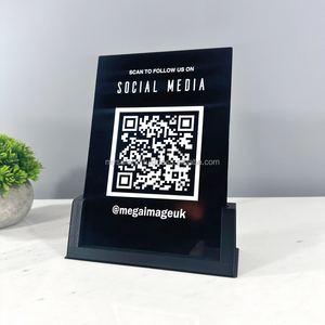 Support en acrylique noir vierge personnalisé pour code QR - Portable et réutilisable pour panneau de table personnalisé - Product Image 6