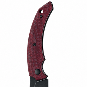 Burgundy Red Textured Handle Fixed Blade Hunting Knives with Black Pointed Blade Curved Grip for <b>Outdoor</b> Camping Utility Task - Product Image 2