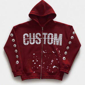 Glory Custom Oversized Screen Printed Zip Up Hoodie Cotton Fleece French Terry Boxy Fit Design For Unisex Comfort Wear - Product Image 6
