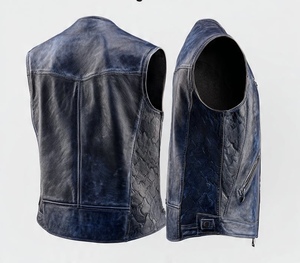 เสื้อแจ็คเก็ตหนังไร้แขนคุณภาพพรีเมียม ดีไซน์หรูหราและเท่มาก - Product Image 4
