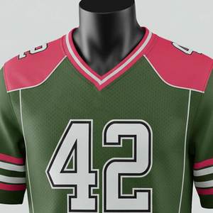 Camiseta de Fútbol Americano Sublimada Personalizada, Transpirable, de Malla, Unisex, Manga Corta, Color y Logotipo Personalizables, para Práctica - Product Image 5