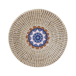 Cesta de frutas tejida hecha a mano, cuenco, algas marinas, arte de pared, Cestas colgantes africanas - Product Image 1