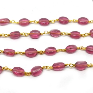 Strawberry Hydro Beaded <b>Rosary</b> Chain 6MM 7MM Oval Silver Plated Chain Roll Wholesale Bulk Jewelry Making Chain For Necklace - Product Image 6