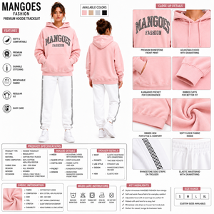 Custom Premium Unisex Oversized Rhinestone <b>Hoodie</b> Set Soft 100% Cotton Fleece Pullover Eco-Friendly Elastic Waist Jogger Pants - Product Image 6