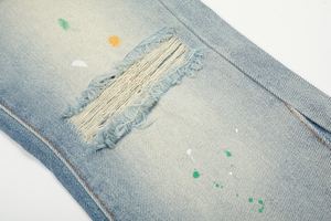 Jeans de Estilo Baggy Rectos Personalizados para Hombre, Pantalones de Mezclilla Gruesa Lavada de Alta Calidad a un Precio Muy Económico - Product Image 4