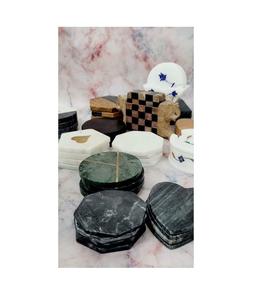 Juego de posavasos de mármol artesanal duradero para decoración de cocina estilo rústico y protección diaria de bebidas - Product Image 3