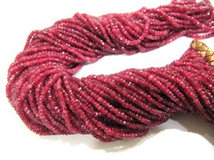 Cuentas facetadas de rubí natural rojo espinal de 2-3 mm, hebra de 8 pulgadas, cuentas preciosas - Product Image 6