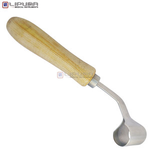 LIPUMA EDGELINE FARRIER HOOF KNIFE GOL KNIFE CHANNAR HANDLE SCORP Acero inoxidable, mango de madera, veterinario, equino, quirúrgico - Product Image 4